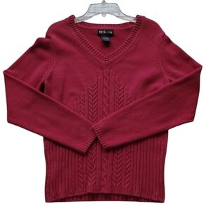 Vintage Style & Company Red Knit Sweater Made in Australia Size Medium